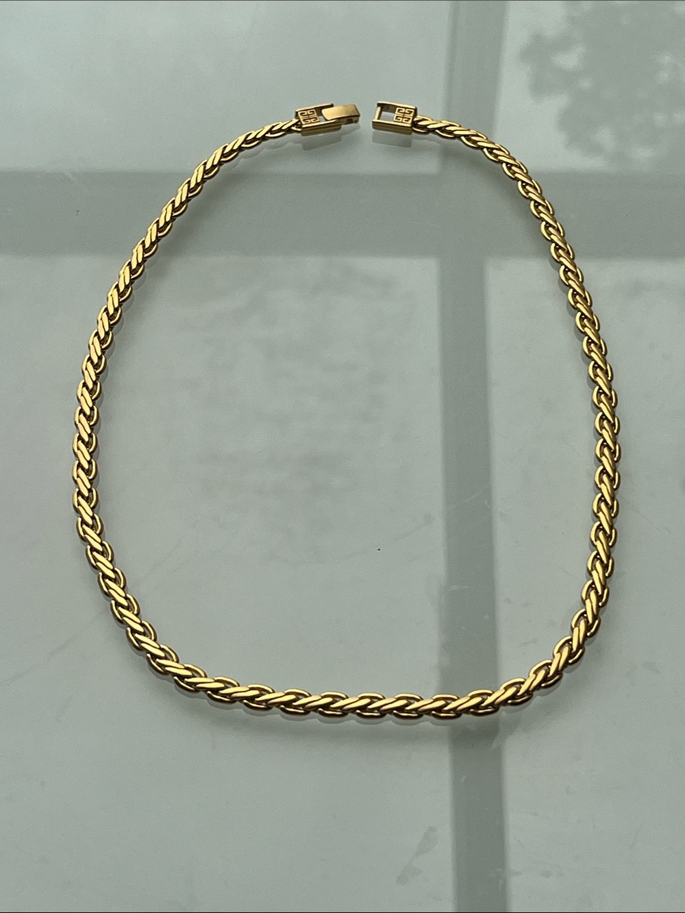 Givenchy Gold Twisted Rope Necklace for Women Length 24 Inches